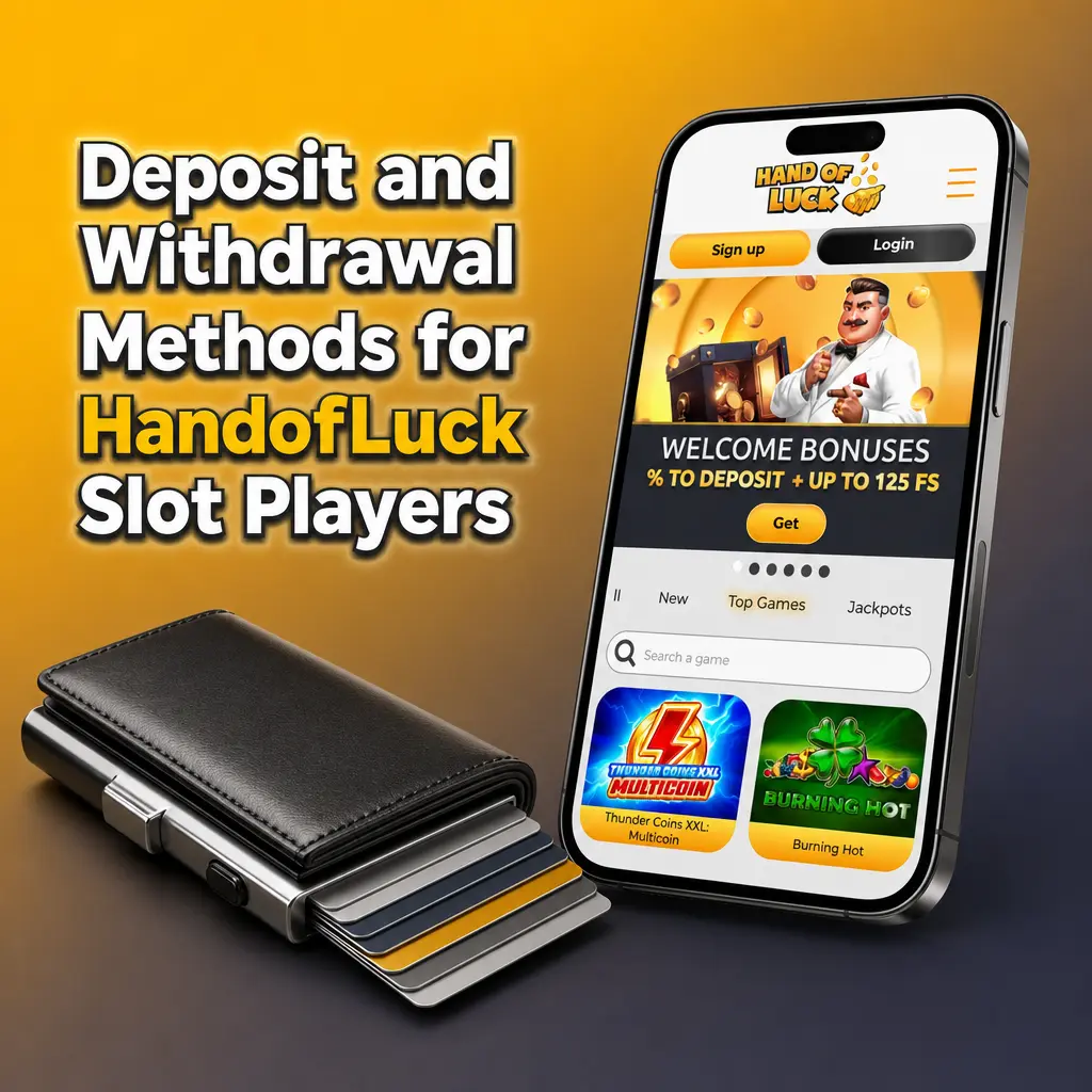 Deposit and withdrawal payment options for HandofLuck slot players including Visa, Skrill, Neteller and Bitcoin