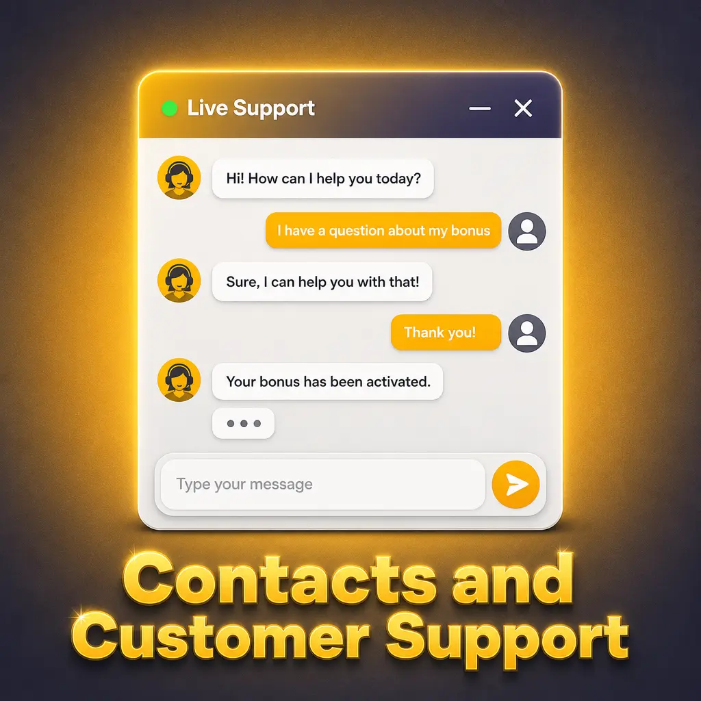 HandofLuck 24/7 customer support contact options including live chat, email and Telegram for UK players