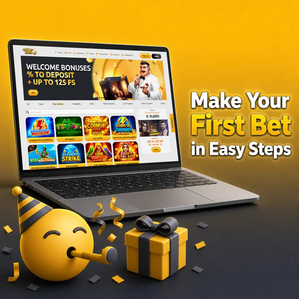 Step-by-step guide to placing your first bet on HandofLuck Sportsbook after making a deposit
