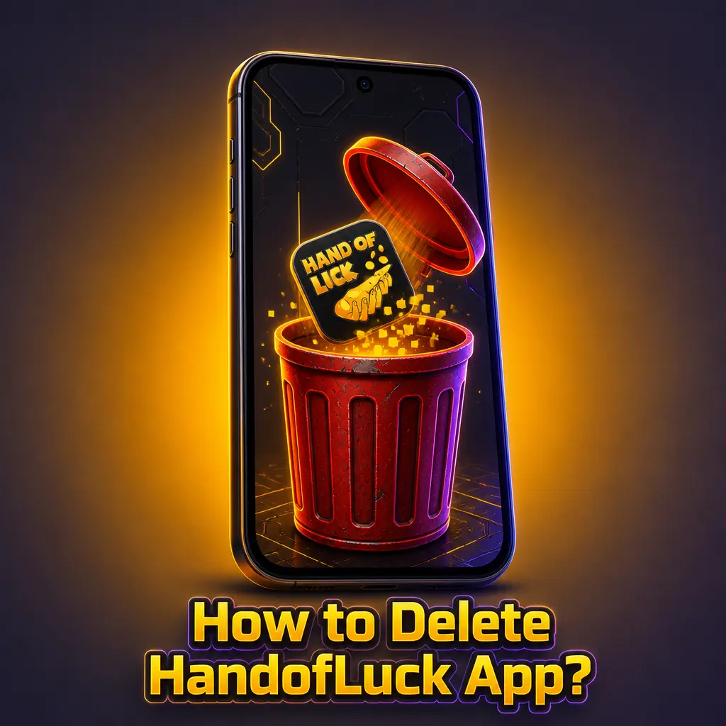 Steps to delete HandofLuck app on Android and iOS by uninstalling icon without affecting account balance or bonus progress
