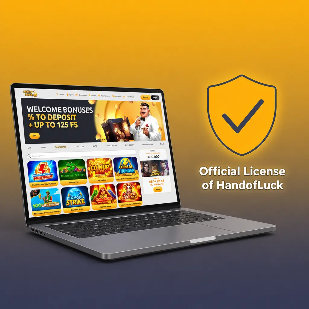 HandofLuck official Curaçao Gaming Control Board licence No. 8048/JAZ2023-054 for regulated UK sports betting and casino play.