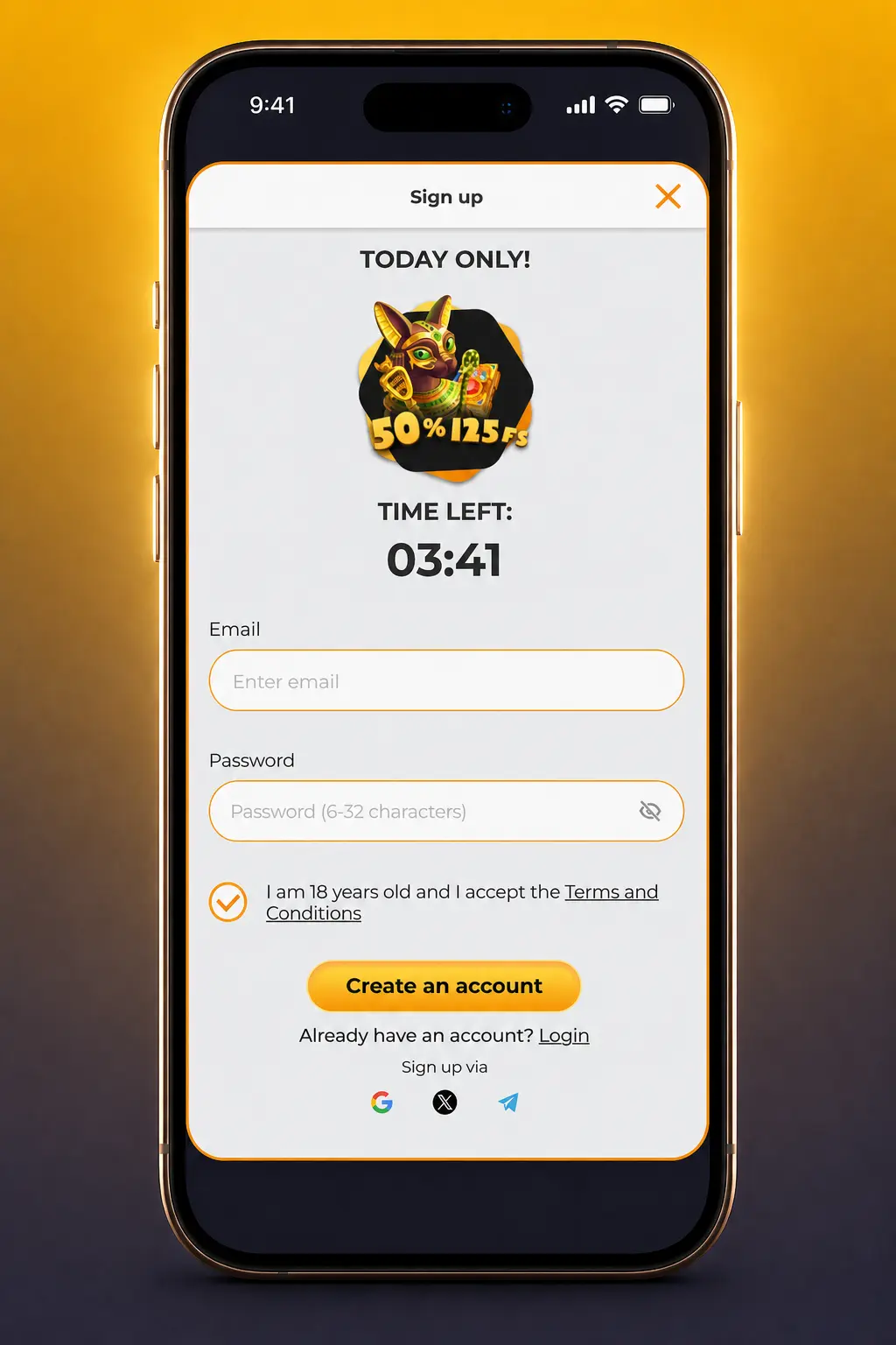 Step-by-step guide to signing up and joining a live dealer table at HandofLuck casino.