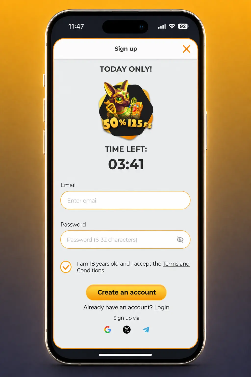 Step-by-step guide showing how to log in and start playing slots on HandofLuck in minutes