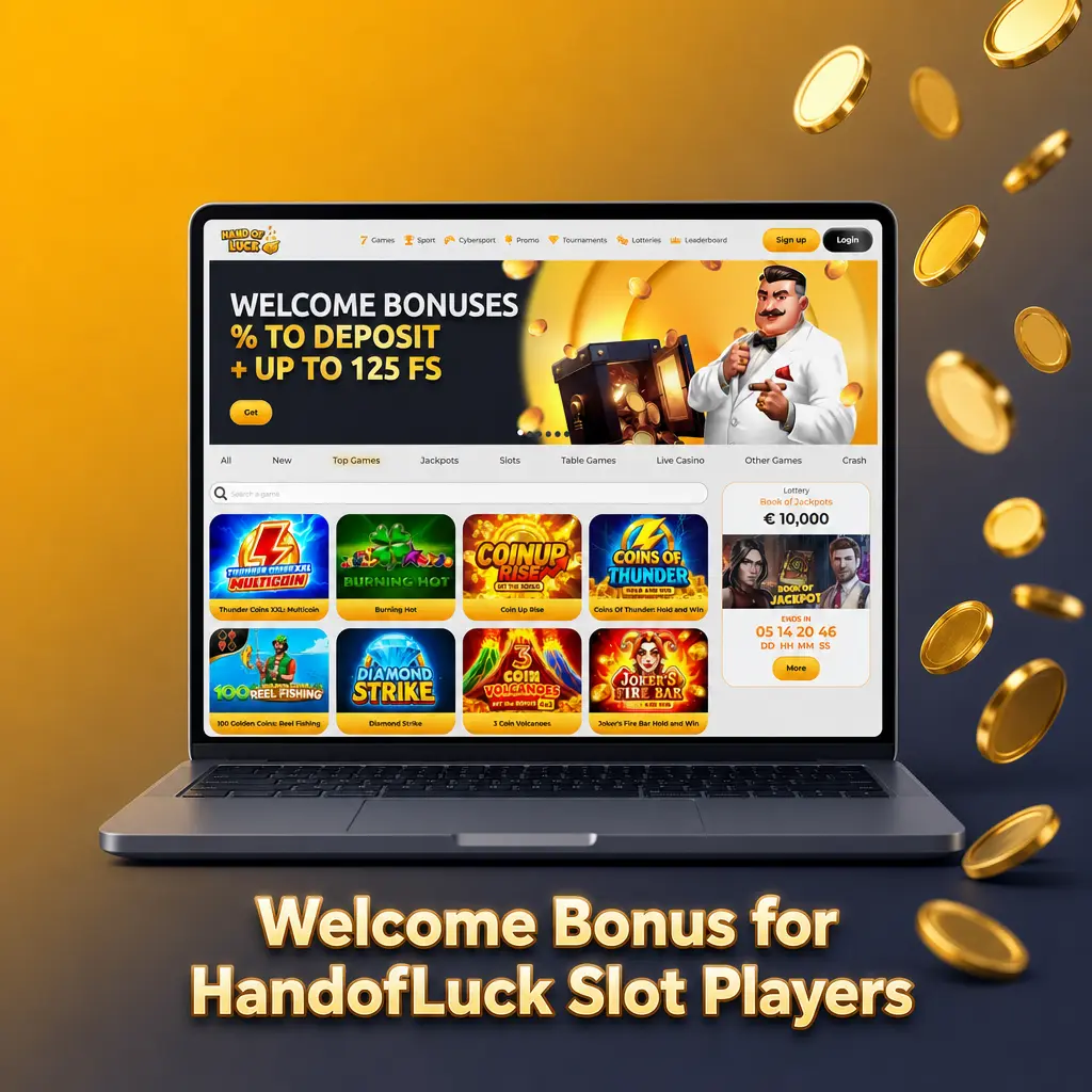 HandofLuck welcome bonus: deposit match offers, free spins on top slots, weekly reload, cashback and loyalty rewards for players.